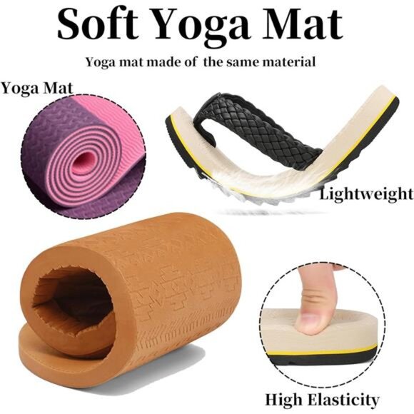 Women's Flip Flops with Arch Support - Yoga Mat Cushion Orthotic Thong Sandals - Picture 4 of 6